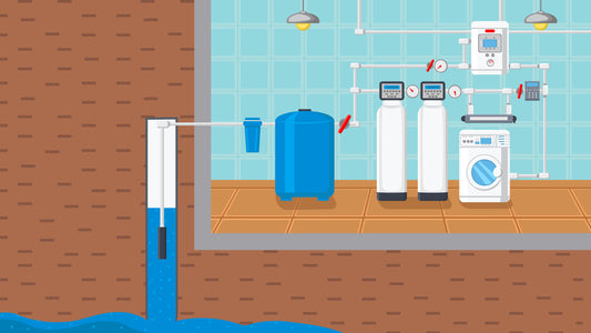 Diagram of a whole house water filter system