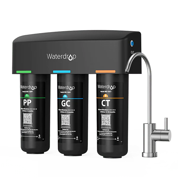 Image of Under sink water system 3 stage Under Counter Water Filter System with Dedicated Faucet TSB by Waterdrop