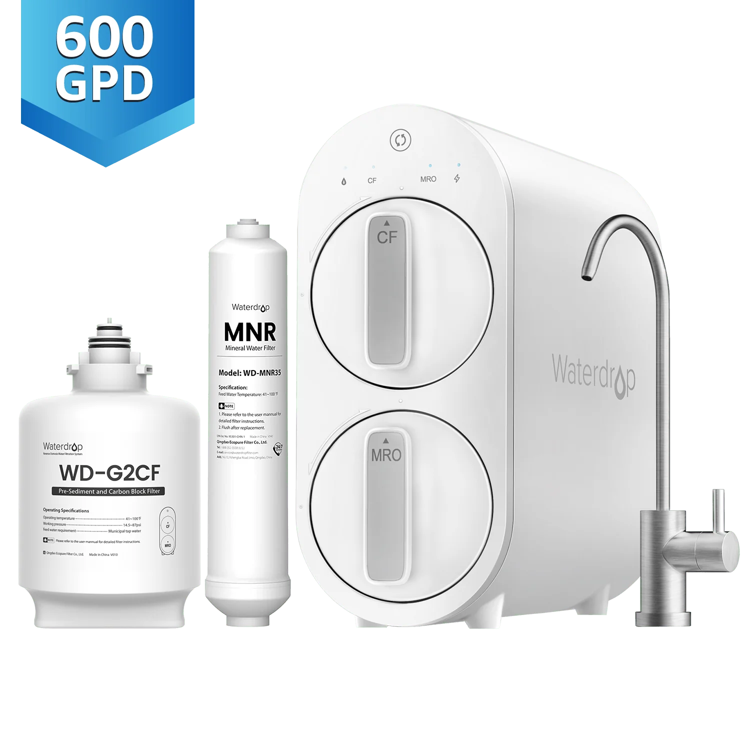Image of Under sink water system G2P600 Remineralization RO System Combo Kit by Waterdrop