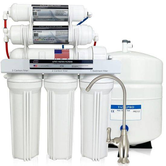 Image of Under sink water system 6 Stage Ph PLUS Under the Sink Reverse Osmosis 50 GPD Water Filter System with Remineralization Filter by Apex